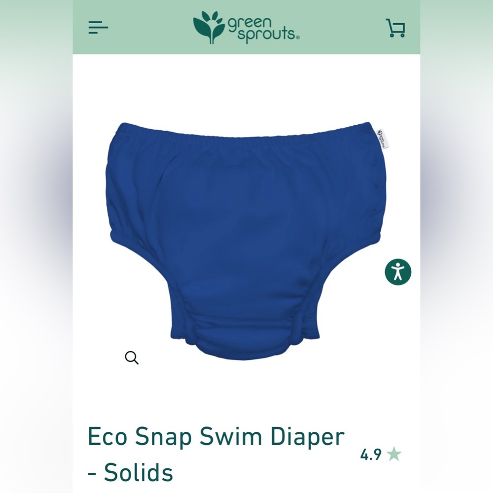 Green Sprouts Eco Snap Navy blue Swim Diaper - size 5T